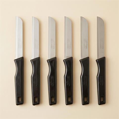 Lot de 6 Couteaux de Cuisine Dentelés Solingen - Noir