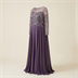 Robe de Soirée Longue Grande Taille Brodée de Paillettes - Mauve