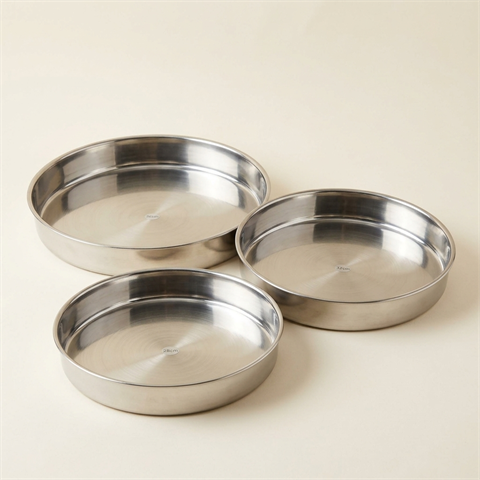 Lot de 3 Plats à Four Ronds en Acier Inoxydable Almina (28, 32, 36 cm)