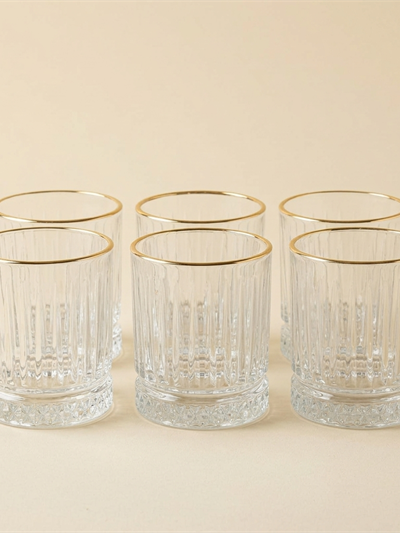 Set de 6 Verres à Eau Elisa Golden 240 ml - Almina
