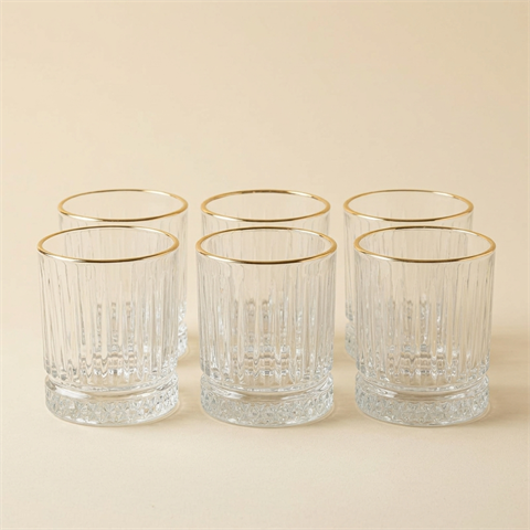 Set de 6 Verres à Eau Elisa Golden 240 ml - Almina