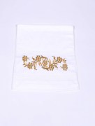 serviette à fleur doré