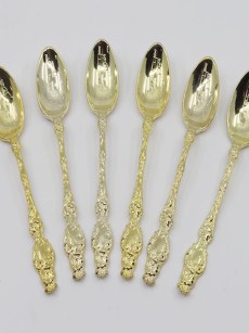 Cuillère à thé doré 6 pièces