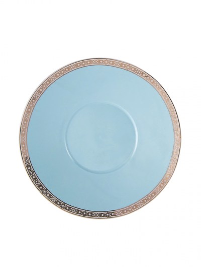 Karaca Roxy Ensemble de 4 tasses à café blanc et bleu
