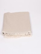 Housse de canapé plaid au carreaux - beige