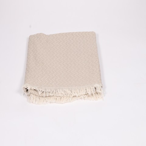 Housse de canapé plaid au carreaux - beige