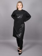 Tunique chic simili cuir Puane - noir