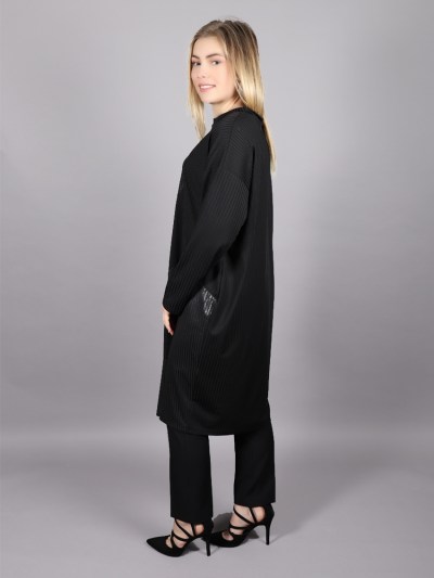 Tunique chic simili cuir Puane - noir