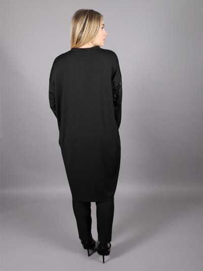 Tunique chic simili cuir Puane - noir