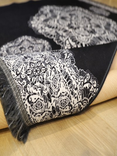 Tapis 180x280cm Rixos lavable antidérapant noir  DY-0077