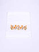 Serviette à fleur velours glaieul jaune