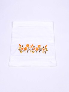 Serviette à fleur velours glaieul jaune