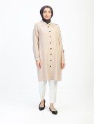 Tunique simple à détail 1540 - beige/noir