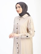 Tunique simple à détail 1540 - beige/noir