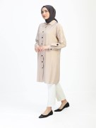 Tunique simple à détail 1540 - beige/noir