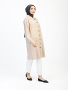 Tunique simple à détail 1540 - beige/noir