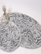 Tapis de bain Ipekce yakamoz 2 pièces - gris souris