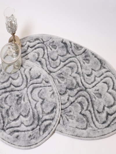 Tapis de bain Ipekce yakamoz 2 pièces - gris souris