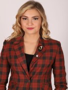 Veste  carreaux chic Fi'more - orange foncé/noir