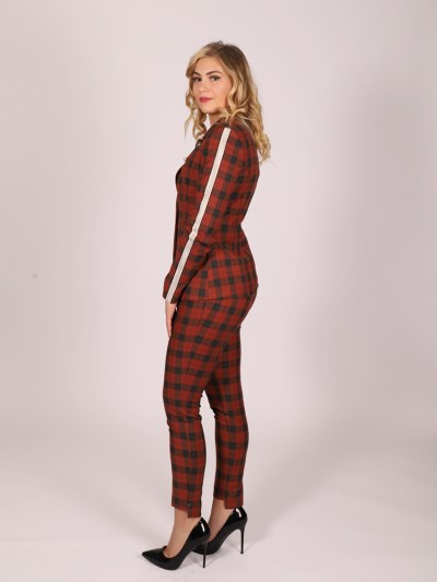 Veste  carreaux chic Fi'more - orange foncé/noir