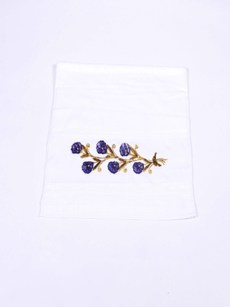 Serviette à fleur velours dahila violet 