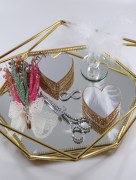 Plateau pour alliance doré miroir (set complet)