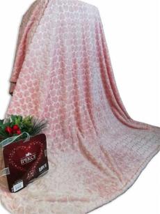 Couverture İpekçe 2 personnes Soft Love Embos Mink rose