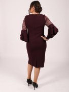 Robe mi longue simple à dentelle Dans - violet