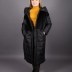 Veste fourrure matelassé avec simili-cuir Puane - noir