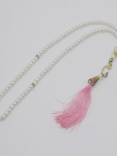 Tasbih à perles 99 pièces - blanc/rose