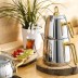 Amboss Diamond Théière, Couleur de Manche Or, En inox, Fond en Acier, 1,2 L de Thé, 1,8 L D'eau