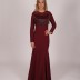 Robe de soirée longue violet à perle coupe sirène 