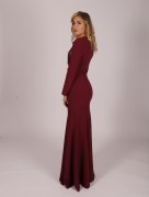 Robe de soirée longue violet à perle coupe sirène 