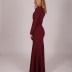 Robe de soirée longue violet à perle coupe sirène 