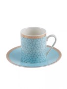 Karaca Roxy Ensemble de 4 tasses à café blanc et bleu
