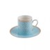 Karaca Roxy Ensemble de 4 tasses à café blanc et bleu