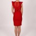 Robe courte à détail fleur Dans - rouge