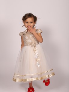 Robe de soirée à fleur White angel - écru 