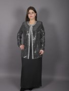 Ensemble 2 pièces à strass Berre - noir/gris