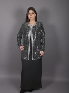 Ensemble 2 pièces à strass Berre - noir/gris