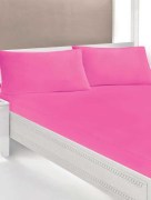 Drap housse élastique coton Ipekce 100x200cm - fuchsia