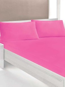 Drap housse élastique coton Ipekce 100x200cm - fuchsia