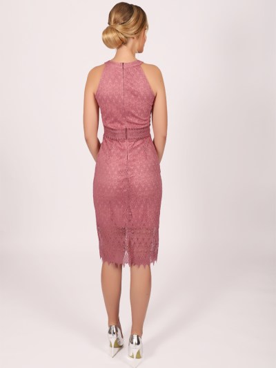 Robe courte à dentelle Dans - rose