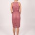 Robe courte à dentelle Dans - rose