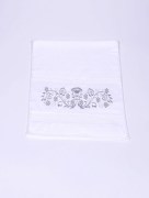 serviette à fleur argenté