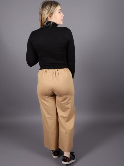 Pantalon ample côtelé à taille élastique Soul - taupe