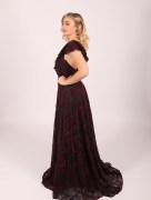 Robe en velours - noir/bordeaux