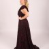 Robe en velours - noir/bordeaux