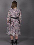 Robe trapèze à motif Ksas - rose