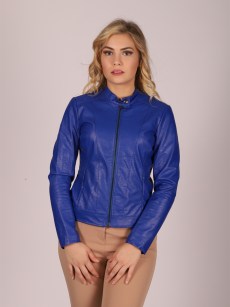 Veste simple effet cuir Eslina - bleu